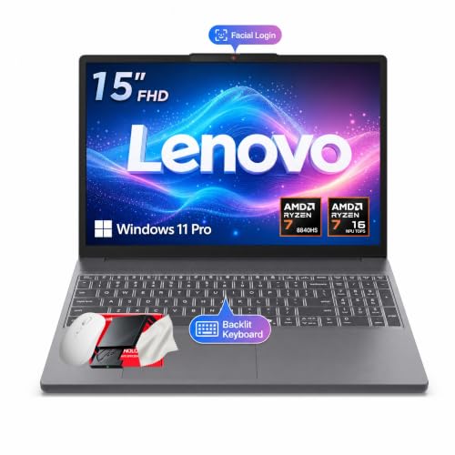 Image of Lenovo 15 inch Touchscreen Laptop Ryzen 7 8840HS 16GB 512GB SSD Gray 2026