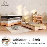Smartwood Drewniane Łóżko Dla Dziecka 140x180 cm Podłogowe - Jednoosobowe Z Stelażem do 300 Kg - Szare Łóżko Dziecięce Montessori - TILA 7