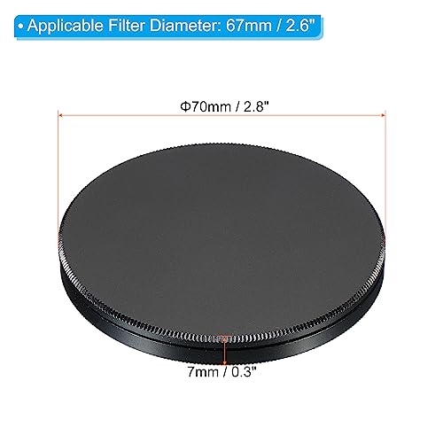 Capucha para lente PATIKIL de 67 mm, paquete de 2 unidades, cubierta frontal universal de aluminio para filtros circulares polarizadores, densidad neutra y atenuadores, color negro miniatura 2