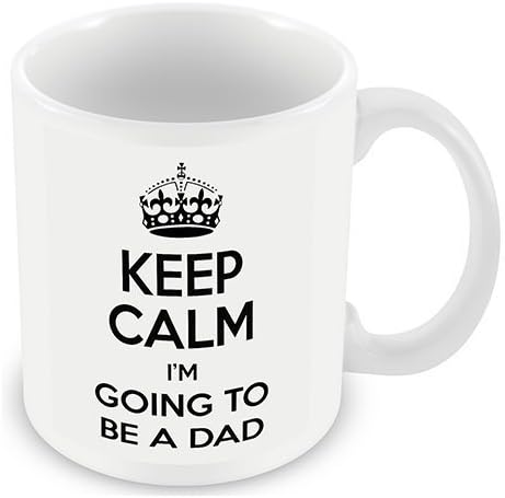 Keep Calm I'm Going to be a dad (White) Mug / Cup (choose to personalise with any name, photo, message or colour) - expecting a baby, parents to be, baby shower gift