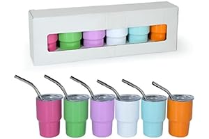 2 oz Stainless Steel Shot Glass Tumbler with Lid and Straw