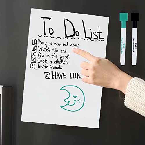 Mr. Pen- 12" X 8.3", Magnetic Dry Erase Board Sheet With 4 Dry Erase Markers, Magnetic Whiteboard For Fridge, Fridge Whiteboard #TOP7
