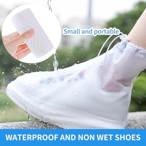 Image of Rain Boots Shoe Covers Waterproof for Men & Women - Non-Slip Reusable Overshoes with Zipper, Shoe Protectors for Hiking, Climbing, Camping, Cycling & Rainy Days (XXL)