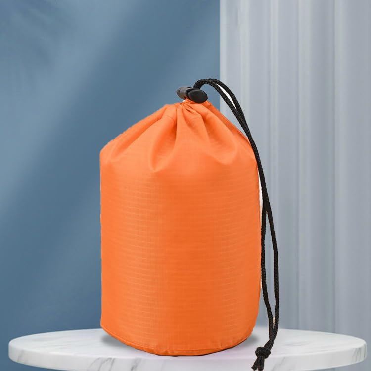 Waterproof Oxford Cloth Closure Packaging Bag Drawstring Bag,Orange(Diameter 5.12IN, height 9.85IN)2