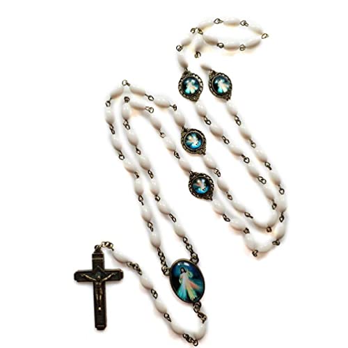 Collar de cuentas de rosario para amigos de la familia JESÚS Collar colgante Collar Collar Collar Long Jewely Decoración Collar de oración religiosa Bead Rosario Collar colgante de colgante para Cover