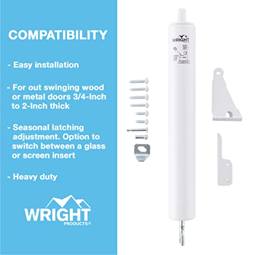 Wright Products V150WH Heavy Duty Pneumatic Screen And Storm Door Closer White thumb #6