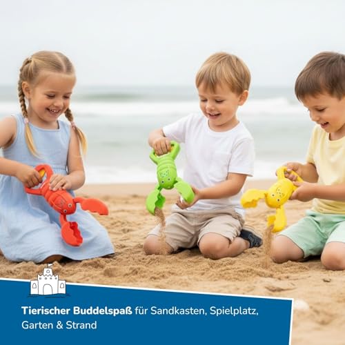 alldoro 60177 Sandgreifer Hummer rot, Robustes Sandspielzeug für Kinder, Sandkasten-Krabbe, leicht & einhändig bedienbar, 34 cm