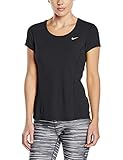 Nike Womens Dri-Fit Contour Short Sleeve Black/Reflective Silver T-Shirt LG