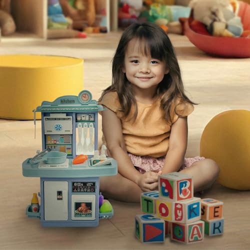 Cozinha Infantil De Brinquedo Completa Sai Água e Som Com Acessórios Faz de conta