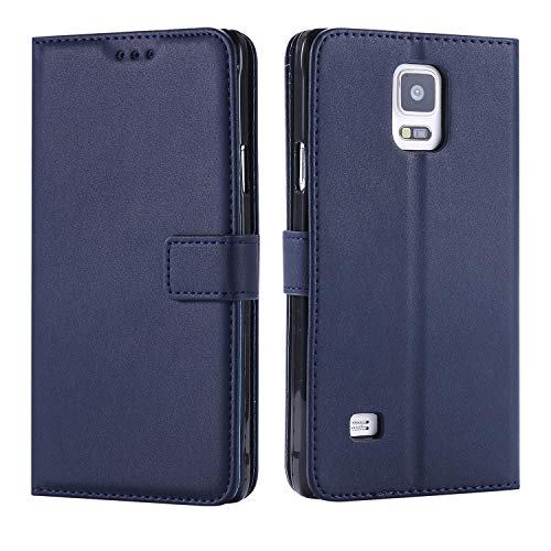 Rfvzubemok Compatible with Samsung Galaxy Note 4 9109 Wallet Magnetic Closure Case Cover,Compatible with Samsung Galaxy Note 4 9109 Flip Kickstand Case Blue