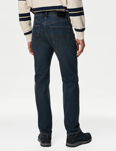 Image of Marks & Spencer Mens Light Wash Mid Rise Regular Fit Jeans