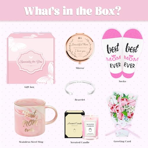 Mug de cerámica rosa de 12 oz para regalo Día de la Madre miniatura 6