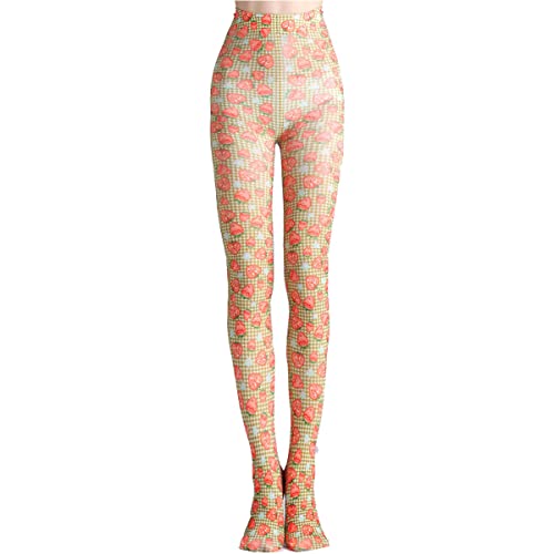 Image of Sahabowi Women Tights, Sheer High Waist Pantyhose, Vintage Control Top Stockings, Siwa opaque print1