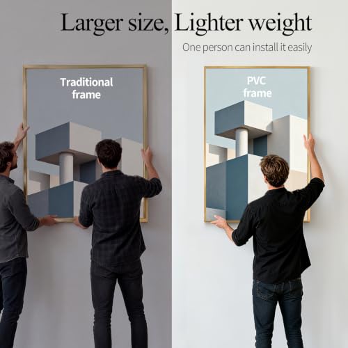 Image of Lavezee 24x36 Gold Poster Frame 6 Packs, Lightweight Poster Frames Display 24 x 36 Inch Photo Picture Artwork for Wall