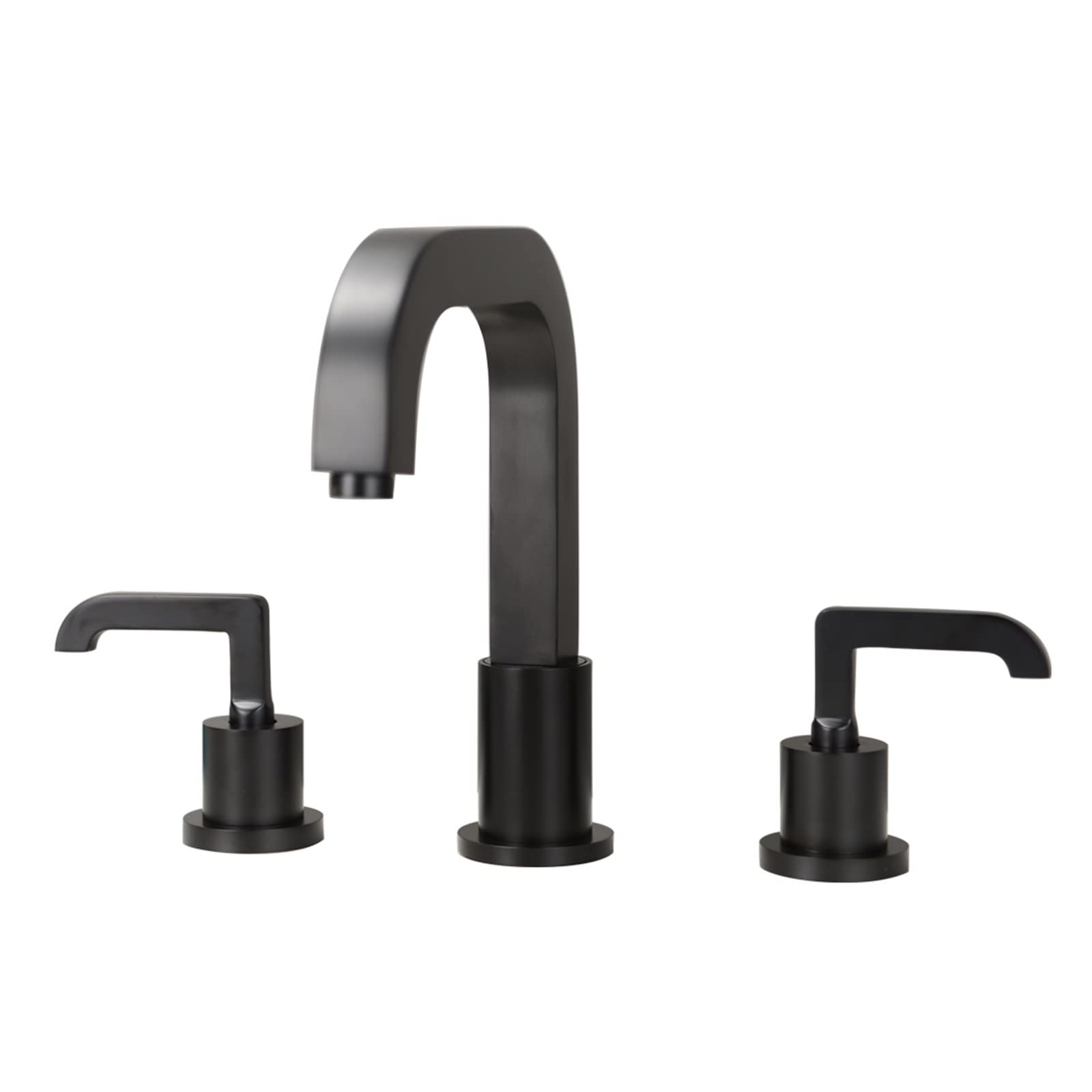 Robinet lavabo 3 trous noir mat à double poignée pour salle de bain
