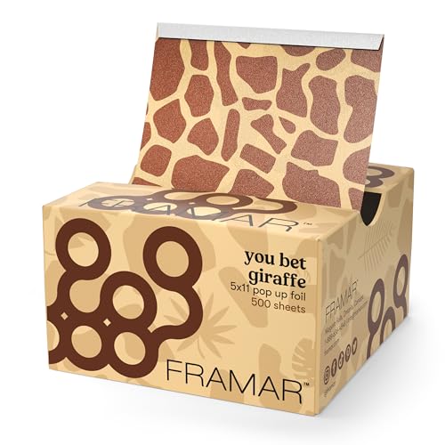 Framar Giraffe Hair Foils For Highlighting - Pop Up Hair Foil, Aluminum Foil Sheets, Salon Foils For Hair Stylist, Hair Dye Supplies, Non Slip 500 Pop Up Sheets