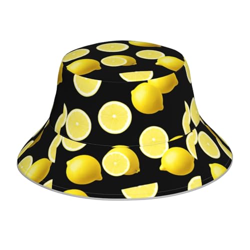 YYHWHJDE WHJSHOP Slice Chapeau cloche réfléchissant imprimé citron respirant pour homme et femme pour voyage, camping