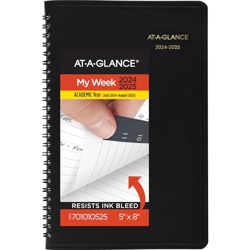 AT-A-GLANCE Planner 2024-2025 Academic, Weekly, Hourly Appointment Book, 5