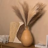 Ramo de Hierba de Pampa de Tallos Altos y esponjosos Falsos, arreglo Floral de Hierba pomposa y esponjosa,para Relleno de florero en Mesa, decoración de florero para casa 3pcs Marrón Oscuro