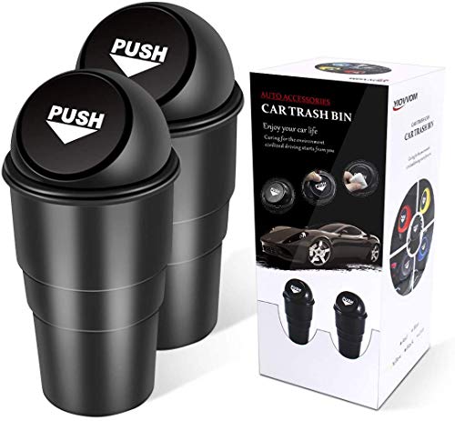 Poubelle de voiture de qualité supérieure avec couvercle - Mini poubelle ou cendrier pour la console centrale de la voiture - Poubelle portable compatible avec toutes les séries de voiture dans