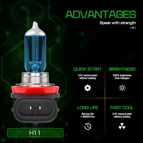 Fit for Honda Pilot 2006 2007 2008 2009 2010 2011 2012 2013 2014 2015 2016 2017 2018, 9005 H11 High Low Beam Halogen Headlight Bulbs & H11/H16 Fog Light Bulbs, Ultra - High Performance, Pack of 6 by XICNMOYGS - Image 2