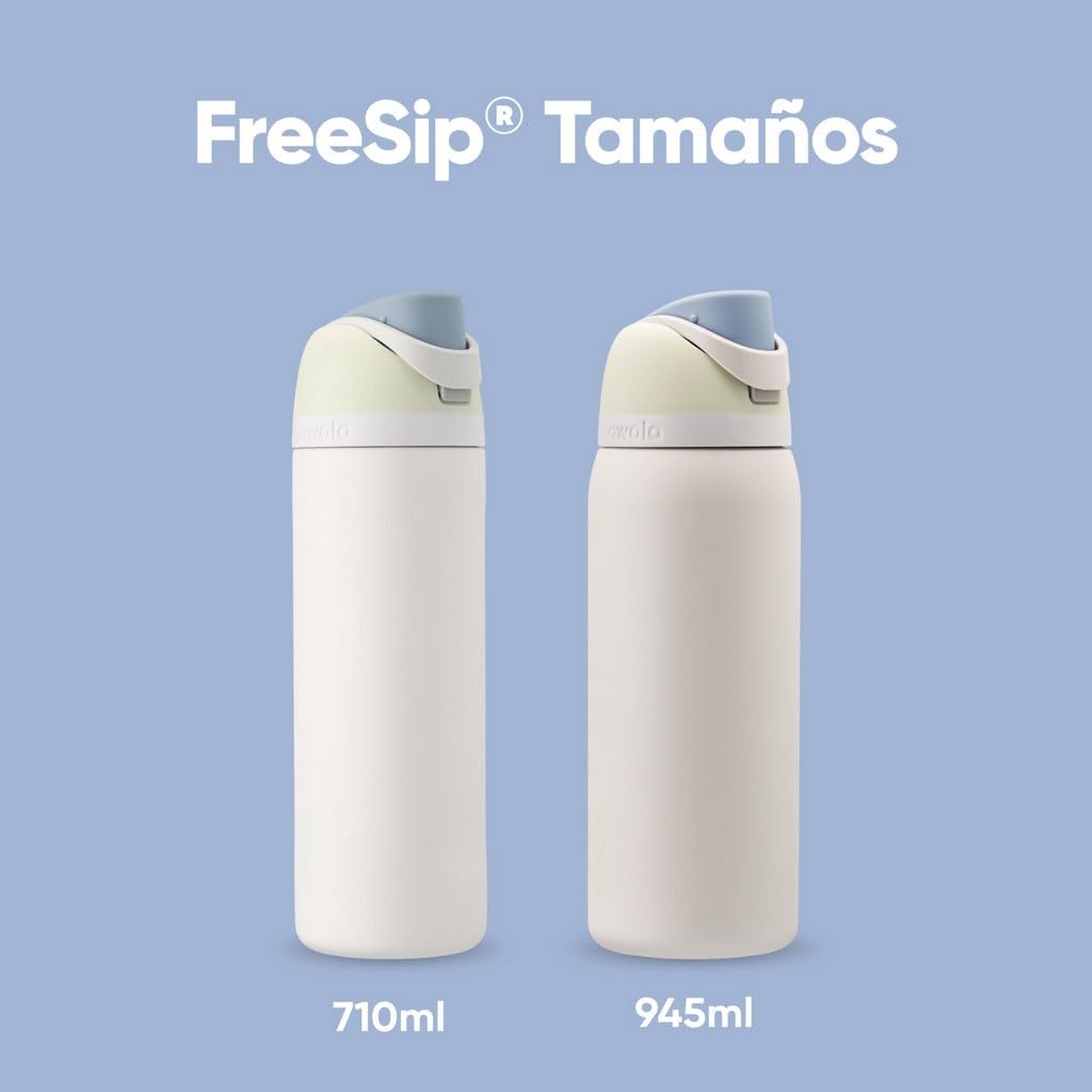 Owala FreeSip botella agua acero inoxidable con pajita, 710 ml - Botella térmica a prueba de fugas para el deporte y los viajes, sin BPA, Iced Breeze — view 4