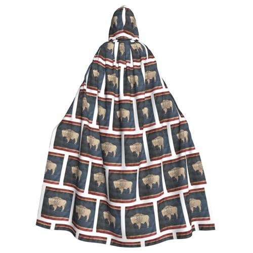 Robe de carnaval Wyoming cape médiévale avec capuche pour homme femme