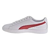 PUMA Clyde Core L Foil Womens in White/Barbados Cherry/Gold, 10