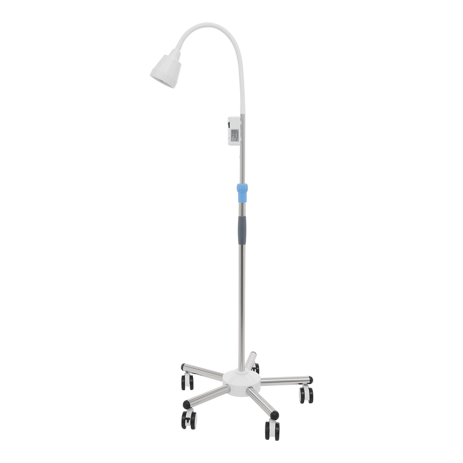 5Pcs Legs Medical Examination Lamp, Adjustable Height Examination Lamp with LED Surgical Light and 360 ° Rotation Hose,Exam Light for Outpatient Clinics,Gynecology, Stomatology (White, Silver)