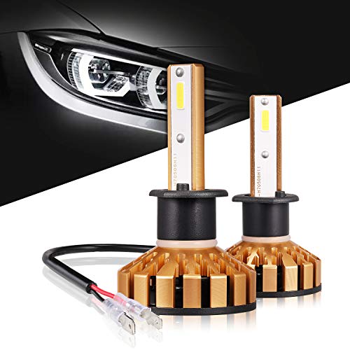 H1 LED Headlight Bulbs 10000 Lumens 6000K Xenon White Extremely Bright COB Chips Error-free Led Headlight Conversion Kit by Max5-2 Yr Warranty