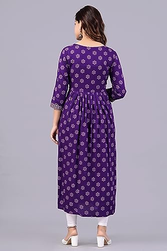 Image of NEW4U Women's Sequin Zari Embroidery Printed Naira Cut Kurti