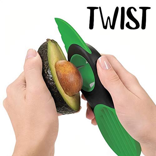 AVO 3 in 1 avocado tool, best avocado slicer for kitchen, perfect avocado cutter for fruit and vegetables, quick and easy avocado scooper tool, avocado knife for healthy snacks