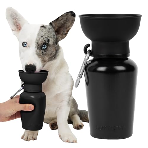 Image of Springer Flip Dog Water Bottle | Portable Drinking Feeder with Foldable Food-Grade Silicone Bowl | One-Hand Squeeze & Leak-Proof | BPA-Free 20oz | Walking, Hiking & Camping | Puppy Essentials