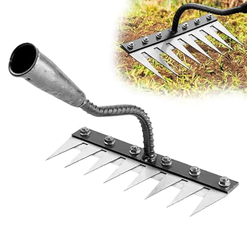 Upgrade Iron Weeding Rake 2.0, 2025 New Iron Rake for Gardening and Weeding, 8 Teeth Carbon Steel...