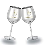 Ycoolle Valentine's Day Wine Glass, 18oz Stainless Steel Wine Goblets Funny Couple Cup Romantic Gift