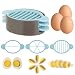 Produktbild Genenic 3 in 1 Eierschneider, Keil für hart gekochte Eier oder Obstschneider, Eierschneider, multifunktionaler Hobel mit Edelstahlschneiddrähten und rutschfester Unterseite