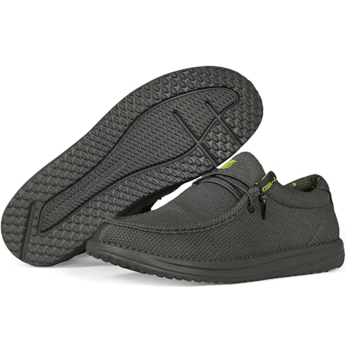 Gator Waders Mens Camp Shoes - Lightweight Slip-On Outdoor Loafers for Men with Elastic Laces, Breathable Mesh, Cushioned Insole Comfortable Durable Casual Footwear (11, Topo)