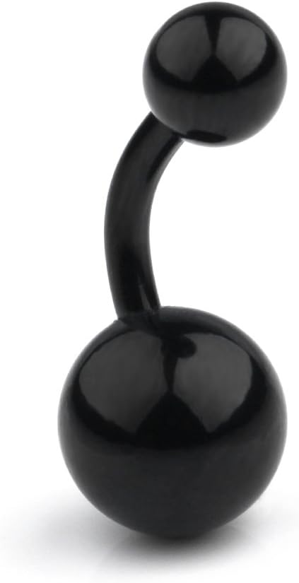 Ruifan 316L Surgical Steel 14G 6mm 1/4 Inches Short Belly Earring Navel Button Ring - Image 3