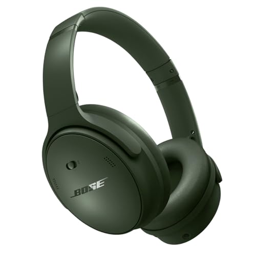 Image of Bose QuietComfort Headphones - Wireless Bluetooth Headphones, Active Over Ear Noise Cancelling and Mic, Deep Bass Bundle + Desktop Headphone Stand + Green Extreme Dual Wall Charger (Cypress Green)