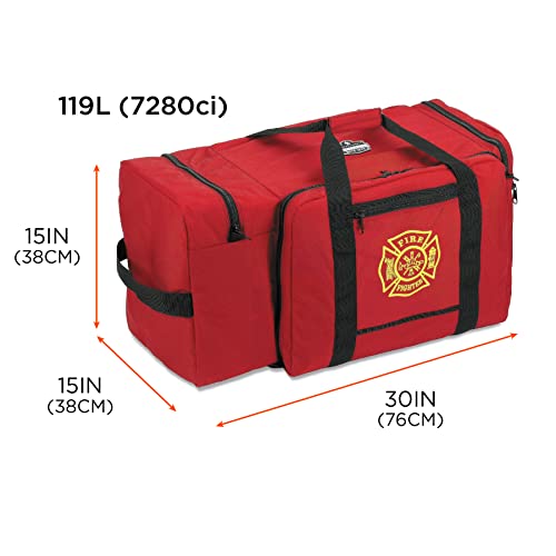 Ergodyne Arsenal 5005P Large Polyester Firefighter Rescue Turnout Fire Gear Bag with Shoulder Strap and Helmet Pocket - Thumbnail 6