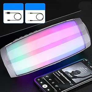 Luidspreker Draagbare luidsprekers Bluetooth-kolom Draadloze Bluetooth-luidspreker Krachtige hoge buitenbass HIFI TF FM Radio met LED Licht (Color : Grey)