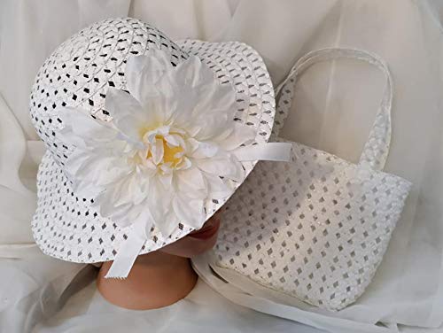Girls Toddler Girls Easter Hat Easter Bonnet Tea Party Dress Up Hat White Huge Daisy Matching Purse2