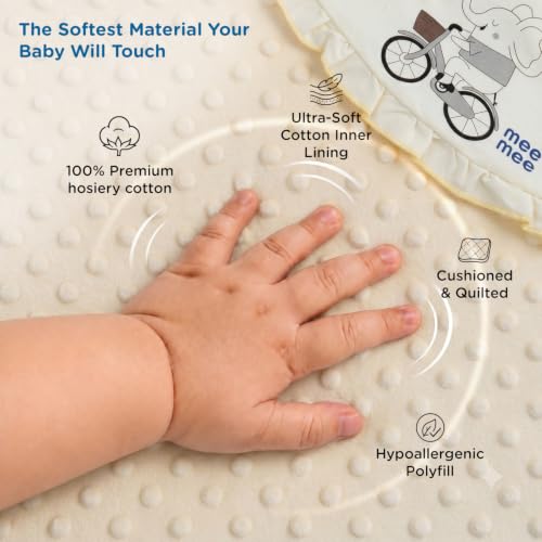 Image of Mee Mee 3-in-1 Baby Wrapper & Carry Nest for Newborns | Soft Breathable Cotton Swaddle with Hood and Cushion | Adjustable Tie-Up Design | Lightweight, Cozy & Easy to Carry (0-6 Months) (Beige)
