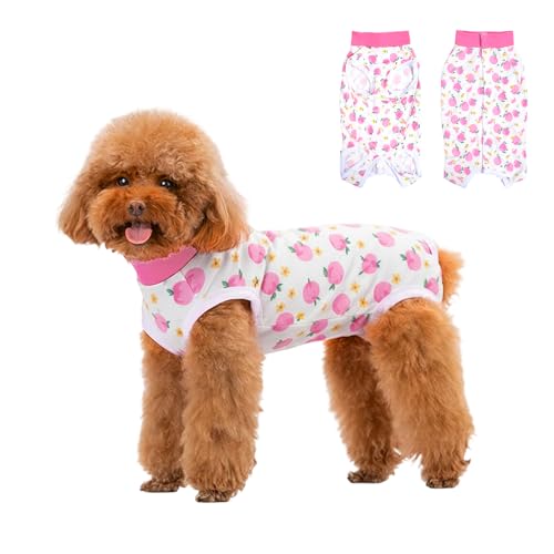 Image of FEimaX Dog Surgery Recovery Suit Female and Male Spay with Pee Hole, Pet Body Suits for Puppy After Spayed, Neuter Surgical Onesie for Small and Medium Dogs Cats, Alternative Bandages E-Collar & Cone