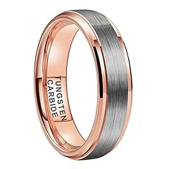 6mm Rose Tungsten Silver Top