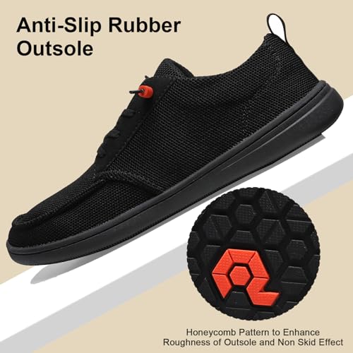 Image of Men's Barefoot Wide Toe Box Shoes - Minimalist Barefoot Shoes with Zero Drop Sole Extra Wide Slip on Walking Shoes for Men