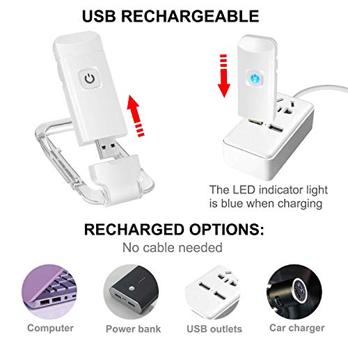 Image of FLYNGO Rechargeable LED Study /Table /Desk Lamp with Book Reading Lamp Clip on Book Light - Combo Set of 2