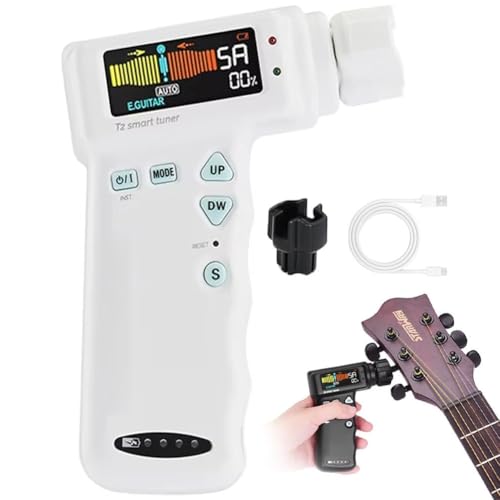 Accordatore intelligente per chitarra, sintonizzatore elettrico automatico professionale con display LCD a colori, batteria integrata da 2600 mAh per chitarre, ukulele, multifunzionale