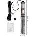 Deep Well Submersible Pump, 0.5HP 110V Stainless Steel Water Pumps, 16GPM Groundwater Extraction Tool, 1.25 Inch Outlet Submersible Well Tool for Industrial Irrigation Home