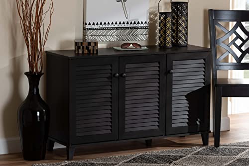 Baxton Studio Warren Shoe-Storage Cabinet, Espresso #TOP1
